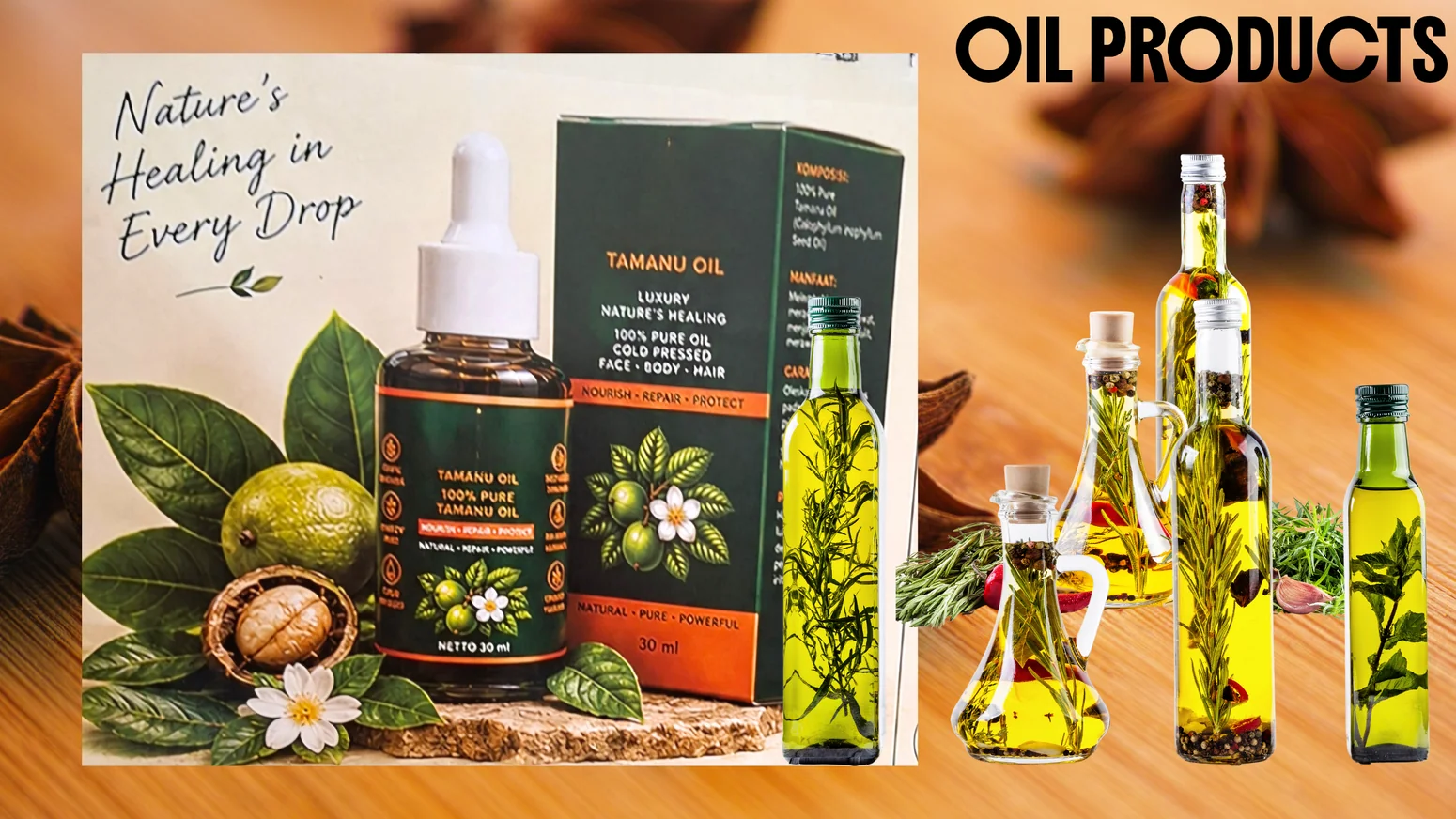 Actual photo of essential oils
